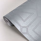 Voltaire Silver Beaded Geometric Wallpaper