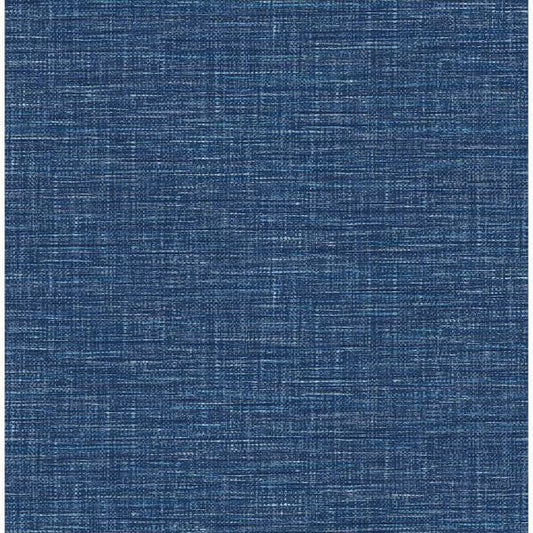 Exhale Dark Blue Faux Grasscloth Wallpaper