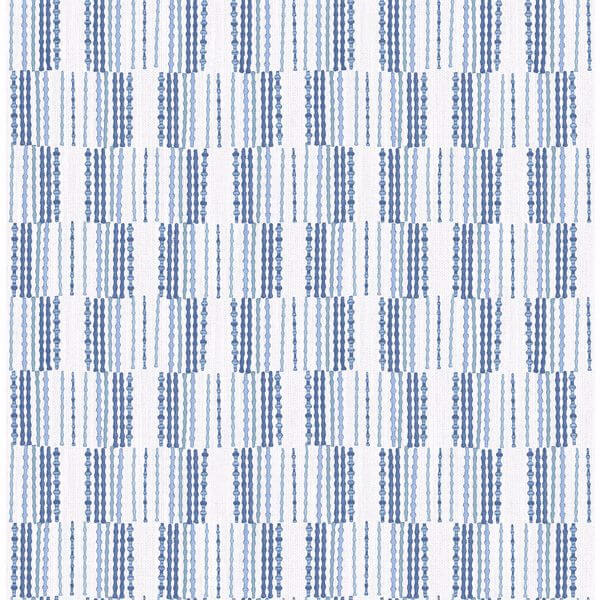 Burgen Blue Geometric Linen Wallpaper