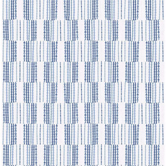 Burgen Blue Geometric Linen Wallpaper
