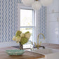Burgen Blue Geometric Linen Wallpaper