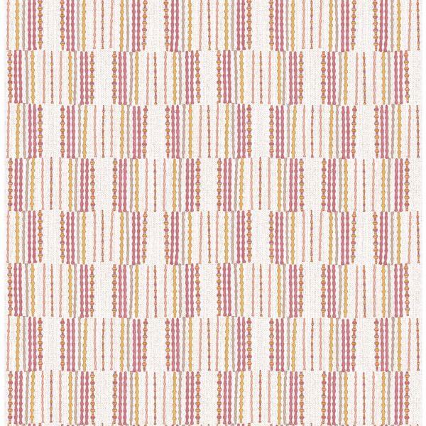 Burgen Orange Geometric Linen Wallpaper