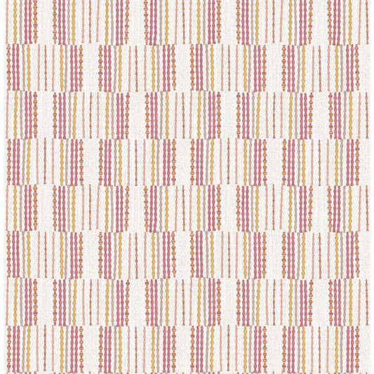 Burgen Orange Geometric Linen Wallpaper