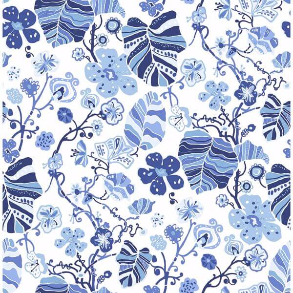 Gwyneth Indigo Floral Wallpaper