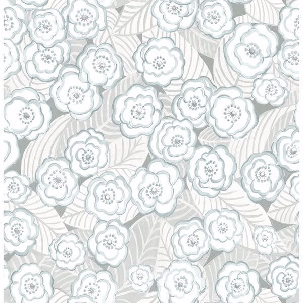 Emery Light Blue Floral Wallpaper