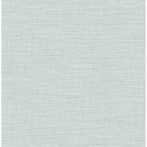 Exhale Light Blue Faux Grasscloth Wallpaper
