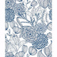 Alannah Navy Botanical Wallpaper