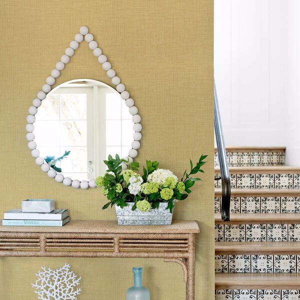 Jocelyn Yellow Faux Linen Wallpaper