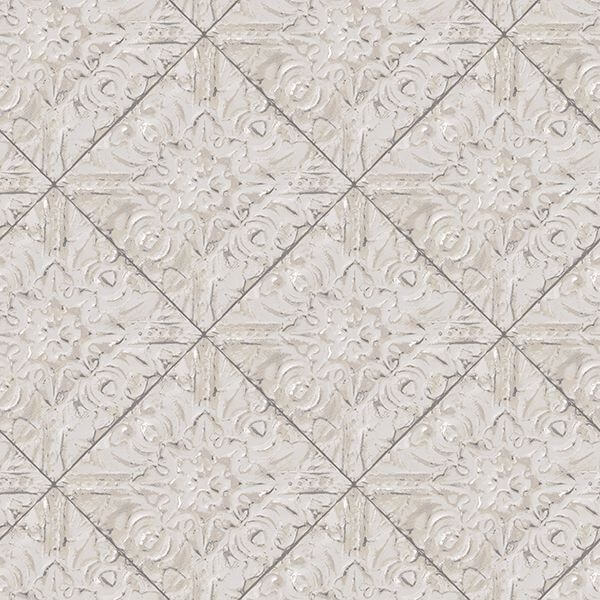 Brandi Grey Tin Tile Wallpaper