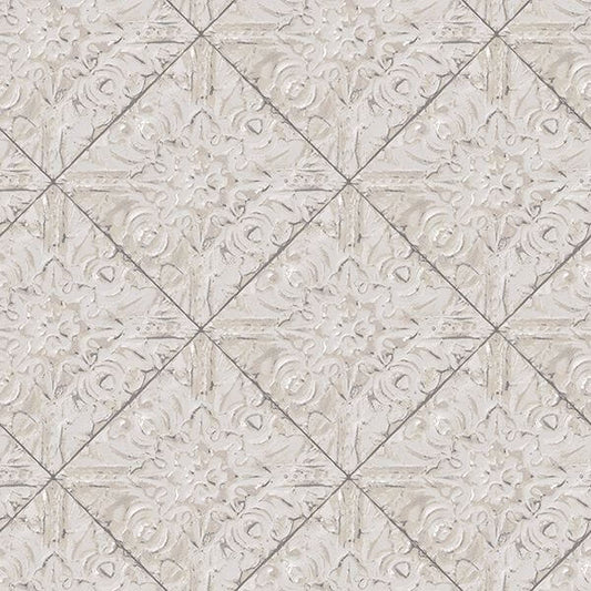 Brandi Grey Tin Tile Wallpaper