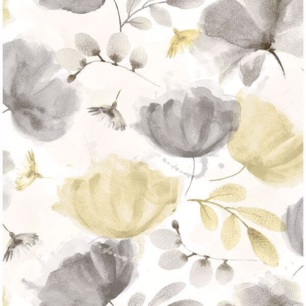 Zahra Grey Floral Wallpaper