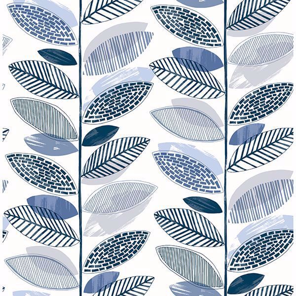 Nyssa Blue Leaves Wallpaper