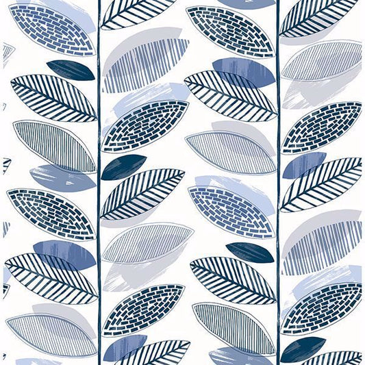 Nyssa Blue Leaves Wallpaper