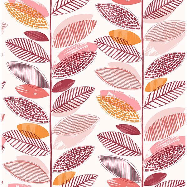 Nyssa Coral Leaves Wallpaper