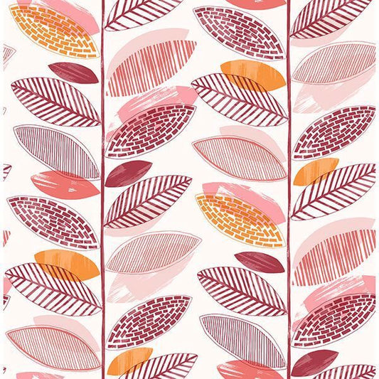 Nyssa Coral Leaves Wallpaper