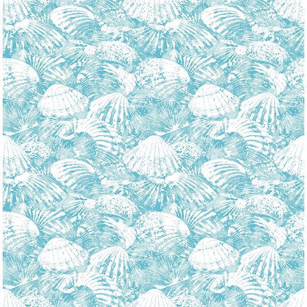Surfside Aqua Shells Wallpaper