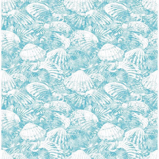 Surfside Aqua Shells Wallpaper