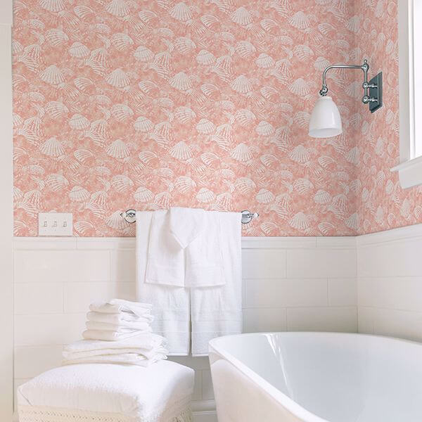 Surfside Coral Shells Wallpaper