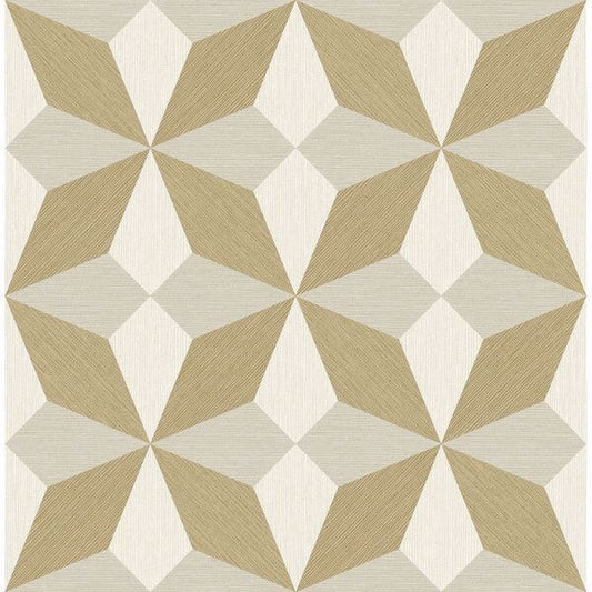 Valiant Beige Faux Grasscloth Geometric Wallpaper