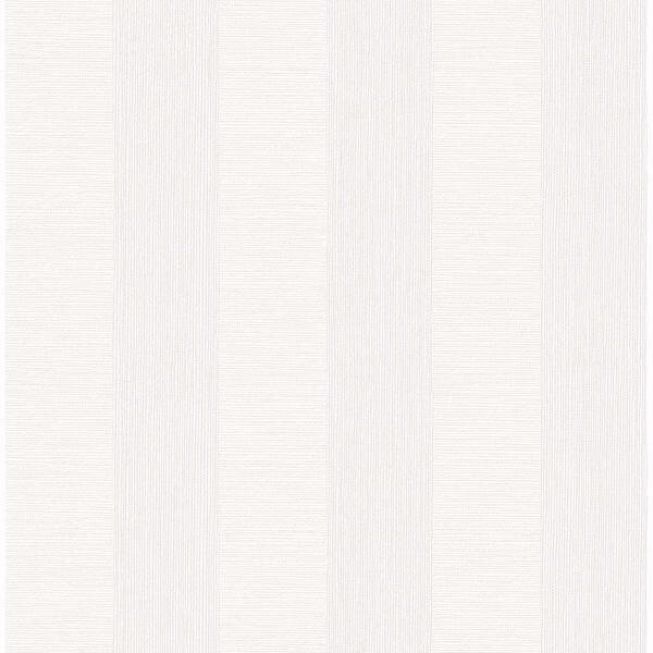Intrepid White Faux Grasscloth Stripe Wallpaper