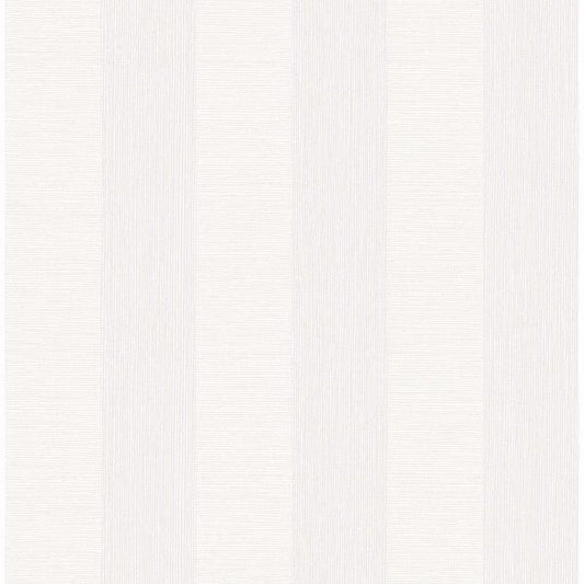 Intrepid White Faux Grasscloth Stripe Wallpaper