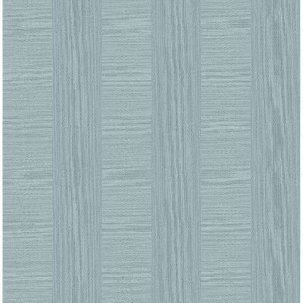 Intrepid Aqua Faux Grasscloth Stripe Wallpaper