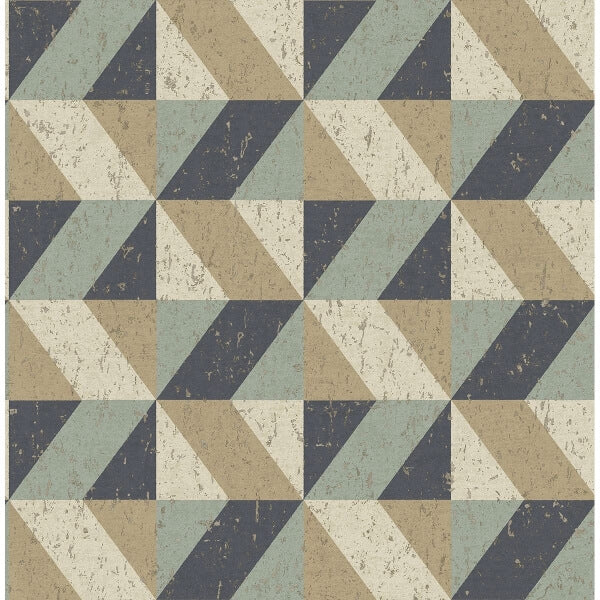 Cerium Multicolor Concrete Geometric Wallpaper