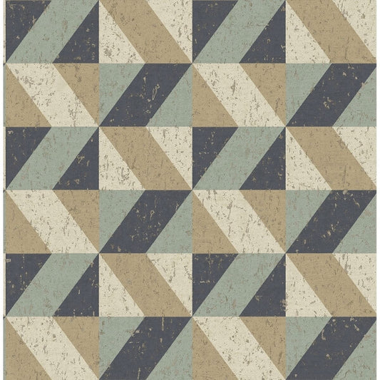 Cerium Multicolor Concrete Geometric Wallpaper