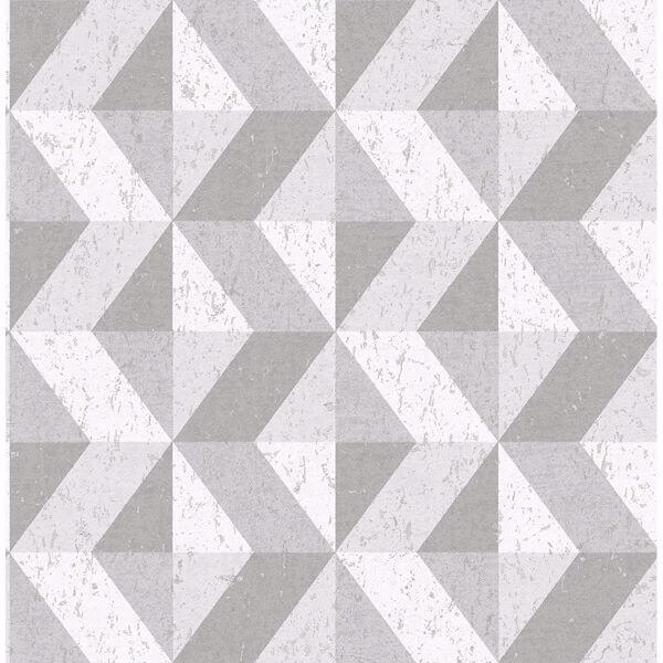 Cerium Grey Concrete Geometric Wallpaper