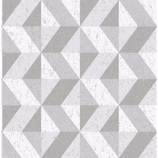 Cerium Grey Concrete Geometric Wallpaper