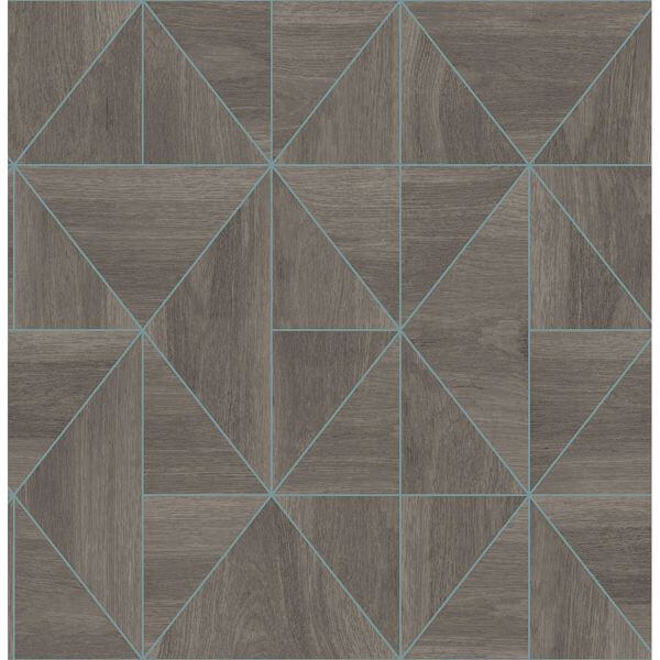 Cheverny Coffee Geometric Wood Wallpaper
