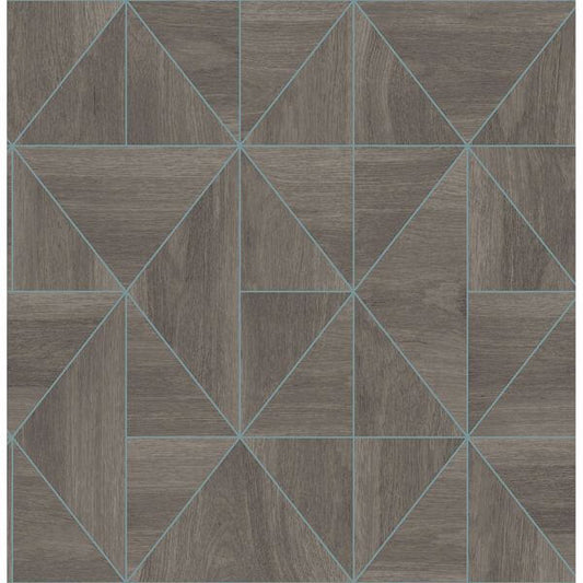 Cheverny Coffee Geometric Wood Wallpaper