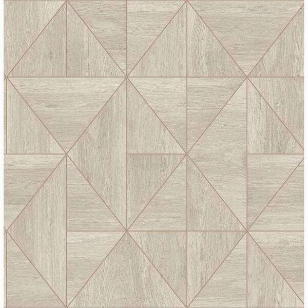 Cheverny Cream Geometric Wood Wallpaper