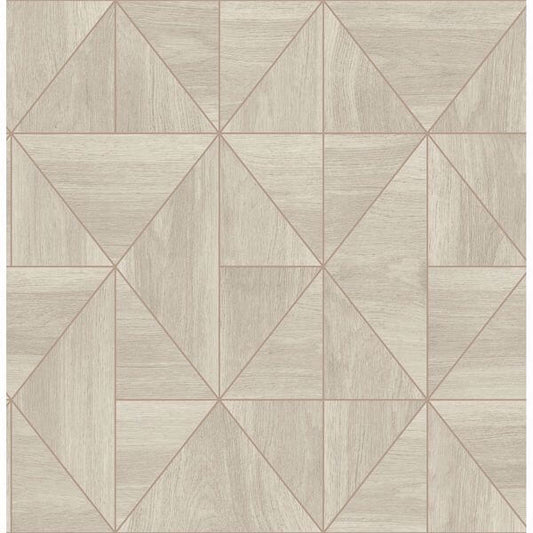 Cheverny Cream Geometric Wood Wallpaper