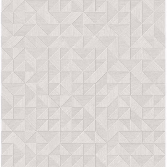 Gallerie Light Grey Geometric Wood Wallpaper