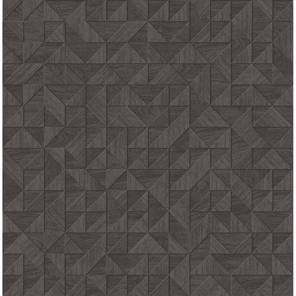Gallerie Dark Brown Geometric Wood Wallpaper