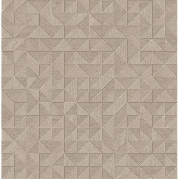 Gallerie Beige Geometric Wood Wallpaper