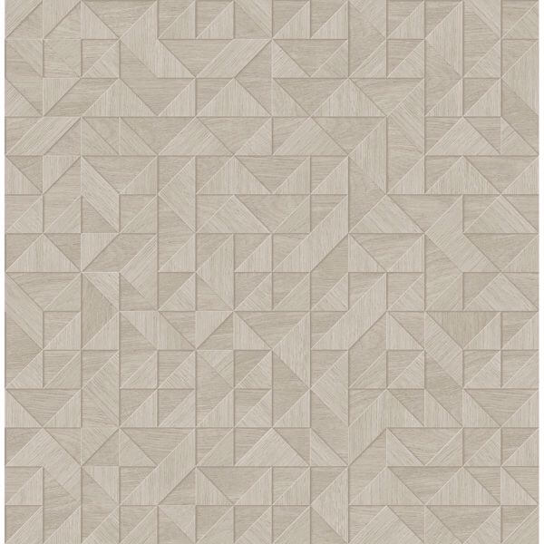 Gallerie Cream Geometric Wood Wallpaper