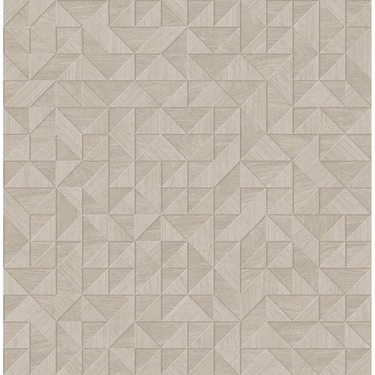 Gallerie Cream Geometric Wood Wallpaper