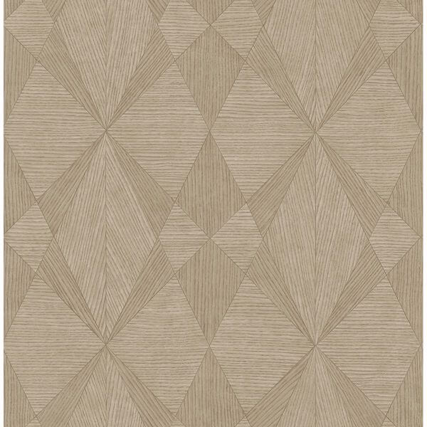 Intrinsic Light Brown Geometric Wood Wallpaper