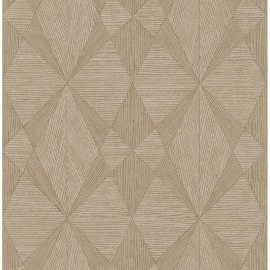 Intrinsic Light Brown Geometric Wood Wallpaper