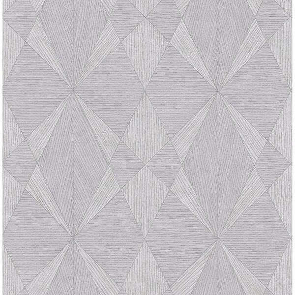 Intrinsic Silver Geometric Wood Wallpaper