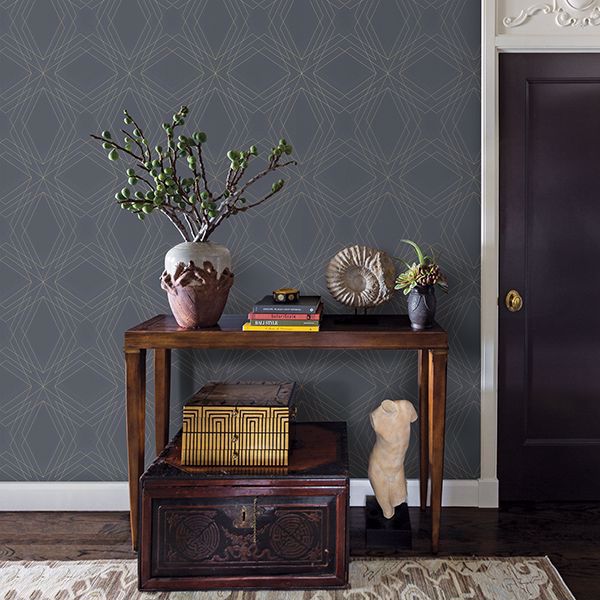 Relativity Charcoal Geometric Wallpaper