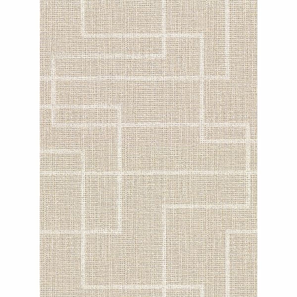 Clarendon Wheat Geometric Faux Grasscloth Wallpaper