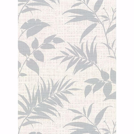 Chandler Off White Botanical Faux Grasscloth Wallpaper
