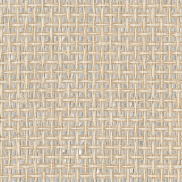 Aki Silver Basketweave Wallpaper