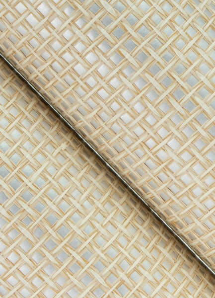 Aki Silver Basketweave Wallpaper