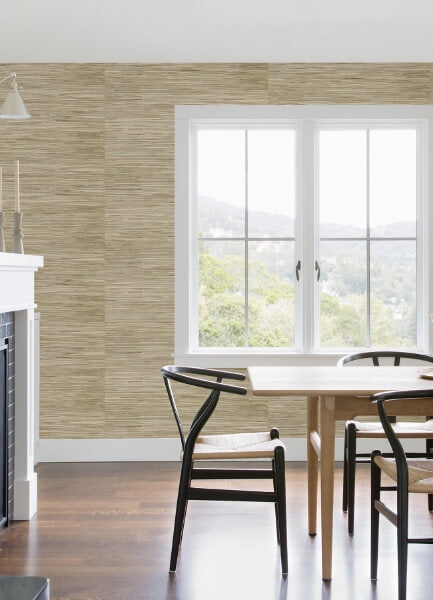 Sogen Neutral Knotted Grasscloth Wallpaper