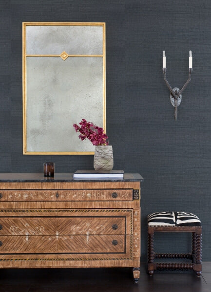 Victoria Indigo Sisal Grasscloth Wallpaper