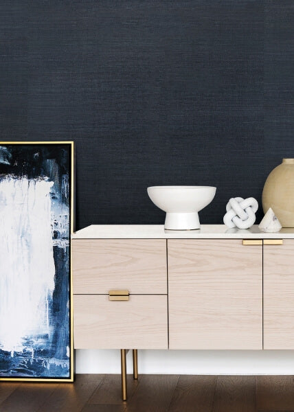 Victoria Indigo Sisal Grasscloth Wallpaper